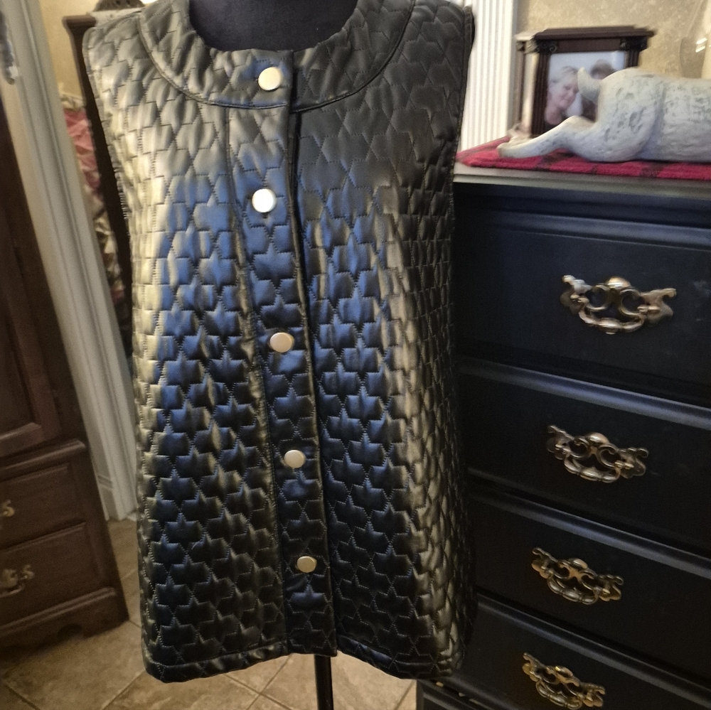 Black Quilted Sleeveless Jacket